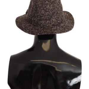 Gray Melange Blended Textured Tweed Hat - Jag Couture London