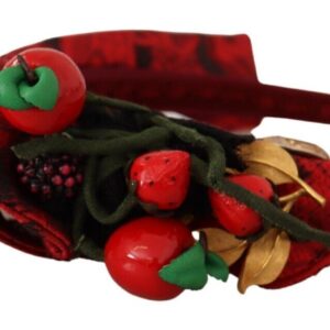 Red Tiara Berry Fruit Crystal Bow Hair Diadem Headband - Jag Couture London