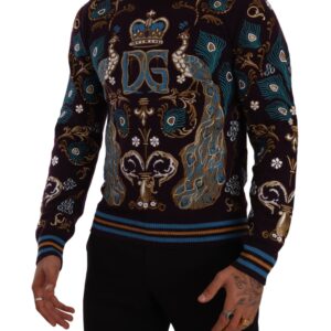 Bordeaux Cashmere DG Crown Embroidered Sweater - Jag Couture London