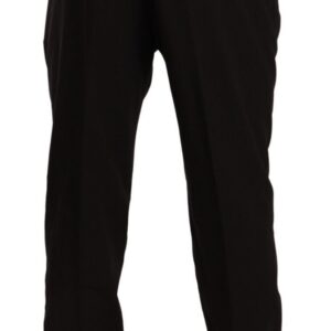 Brown Wool Skinny Formal Dress Pants - Jag Couture London
