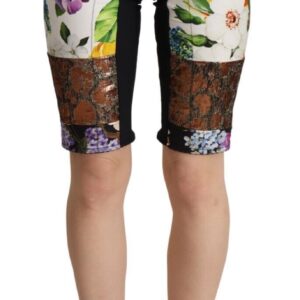 Multicolor Patchwork High Waist Cropped Pants - Jag Couture London
