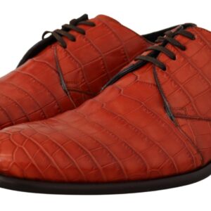 Orange Exotic Leather Dress Derby Shoes - Jag Couture London