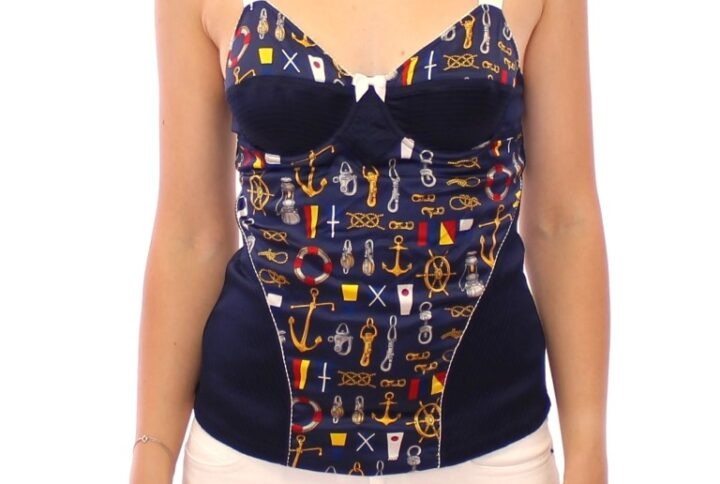 Blue Sailor Motive Tank Top - Jag Couture London