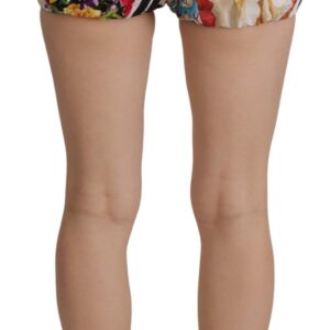 Multicolor High Waist Hot Pants Shorts - Jag Couture London