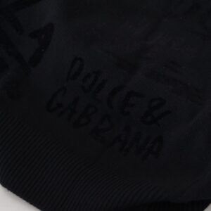 Black Wool Logo Pattern Crewneck Pullover Sweater - Jag Couture London