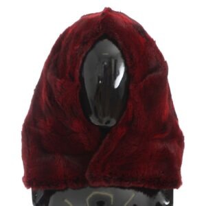 Bordeaux Hamster Fur Crochet Hood Scarf Hat - Jag Couture London