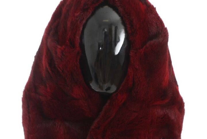 Bordeaux Hamster Fur Crochet Hood Scarf Hat - Jag Couture London