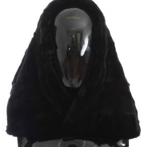Black Weasel Fur Crochet Hood Scarf Hat - Jag Couture London