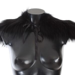 Black Fox Fur Collar Scarf - Jag Couture London