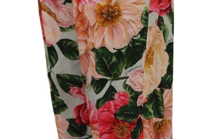 Multicolor Flora Printed High Waist Cropped Trouser Pants - Jag Couture London