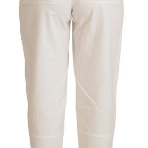 White High Waist Tapered Women Cotton Pants - Jag Couture London