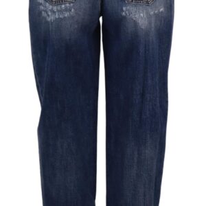 Blue Washed High Waist Loose Fit Pants - Jag Couture London