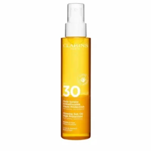 Clarins Glowing Sun Oil High Protection Body And Hair 150ml - Jag Couture London