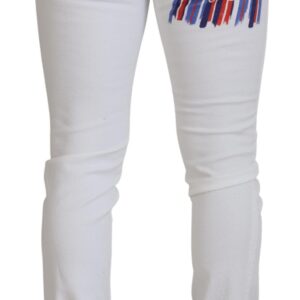 White Slim Skinny Stretch Cotton Denim Jeans - Jag Couture London