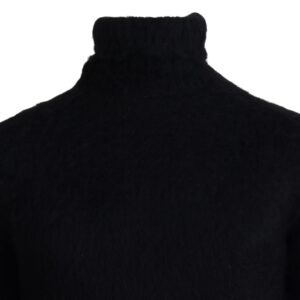 Black Gold Turtleneck Mohair Pullover Mens Sweater - Jag Couture London