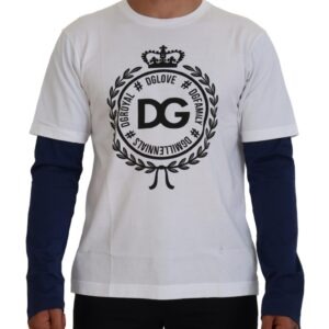 White Blue DG Crown Pullover Sweater - Jag Couture London