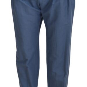 Blue Linen Chino Formal Pants - Jag Couture London