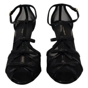 Black Stiletto High Heels Sandals Shoes - Jag Couture London