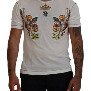 White Printed Short Sleeves Men T-shirt - Jag Couture London