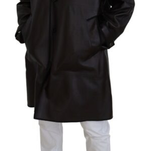 Black Trench Hooded Parka Cotton Jacket - Jag Couture London