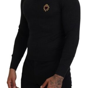 Gray Cashmere V-neck Gold Heart Sweater - Jag Couture London