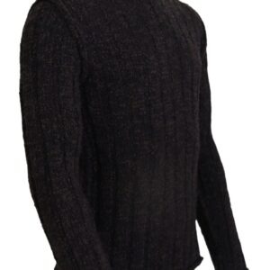 Brown Wool Knit Turtleneck Pullover Sweater - Jag Couture London