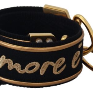 Black Gold Logo Print Brass Bag Shoulder Strap - Jag Couture London