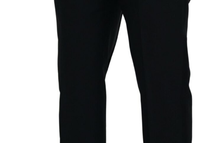 Black Dress Wool Silk Trouser Pants - Jag Couture London