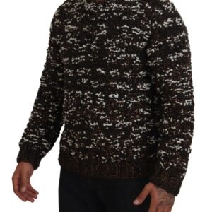 Brown Knitted Wool Fatto A Mano Sweater - Jag Couture London