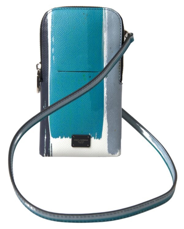 Blue Leather Purse Crossbody Sling Phone Bag Unisex
