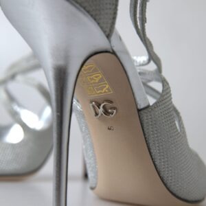 Silver Shimmers Sandals Heel Pumps Shoes - Jag Couture London