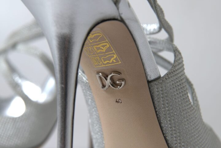 Silver Shimmers Sandals Heel Pumps Shoes - Jag Couture London