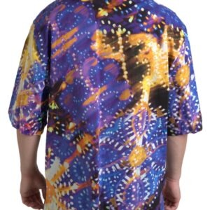 Luminaire Print Cotton Polo Top Men Shirt - Jag Couture London