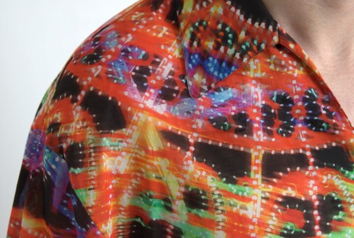 Multicolor Luminarie Print Men Cotton Shirt - Jag Couture London