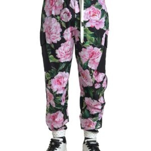 Multicolor Peony Joggers Cotton Men Pants - Jag Couture London
