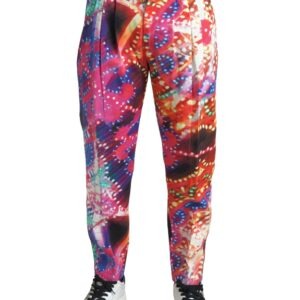 Multicolor Printed Linen Men Trouser Pants - Jag Couture London