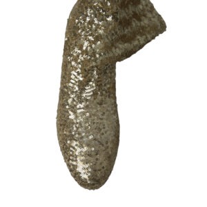 Gold Sequined Short Boots Stretch Shoes - Jag Couture London