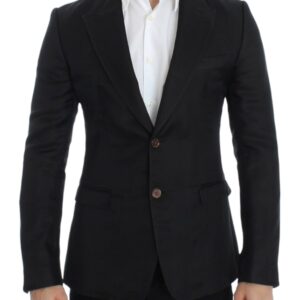 Black silk slim fit blazer - Jag Couture London