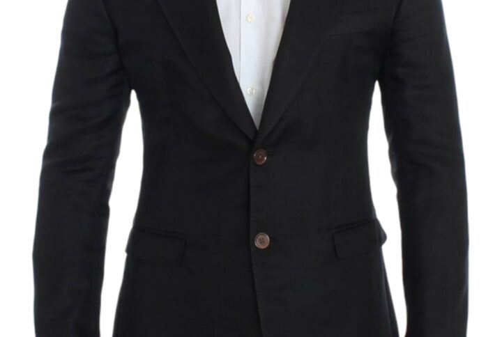 Black silk slim fit blazer - Jag Couture London