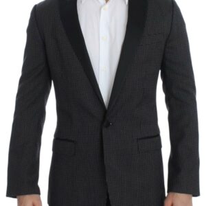 Dark Gray Wool Silk Slim MARTINI Jacket Blazer - Jag Couture London
