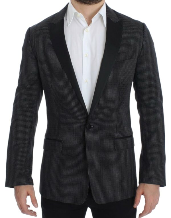 Dark Gray Wool Silk Slim MARTINI Jacket Blazer