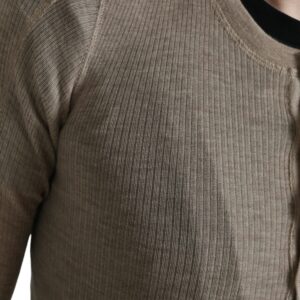 Henley Pullover Beige Cashmere Sweater - Jag Couture London