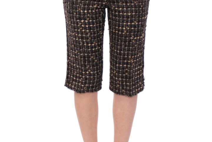 Multicolor Wool Shorts Pants - Jag Couture London