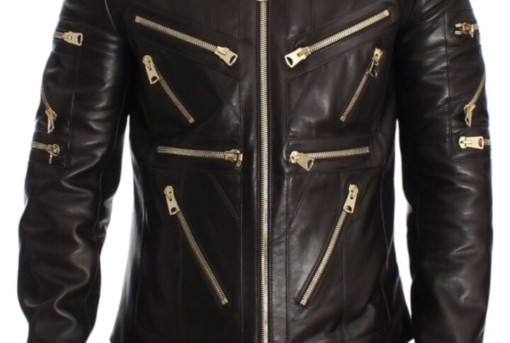 Brown Lambskin Leather Zipper Jacket - Jag Couture London