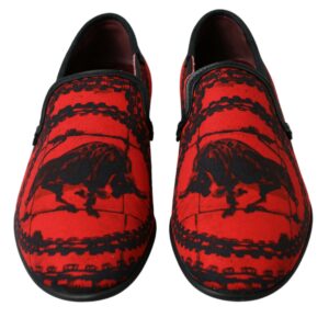 Red Black Torero Loafers Slippers Men Shoes - Jag Couture London