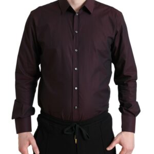 Maroon Jacquard Formal Dress MARTINI Shirt - Jag Couture London