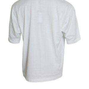 White Cotton Short Sleeves Crewneck T-shirt - Jag Couture London