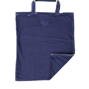 Blue Jersey Fabric Logo Shoulder Shopping Tote Shopping Bag - Jag Couture London