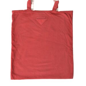 Red Jersey Fabric Logo Shoulder Shopping Tote Bag - Jag Couture London