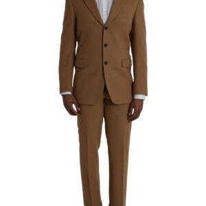 Brown Cashmere 2 Piece Single Breasted Suit - Jag Couture London